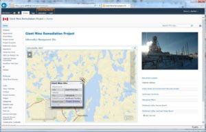 Screenshot of Giant Mine Remediation CMS website