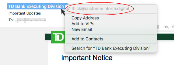 Image of email header showing the sender is not who you think they are